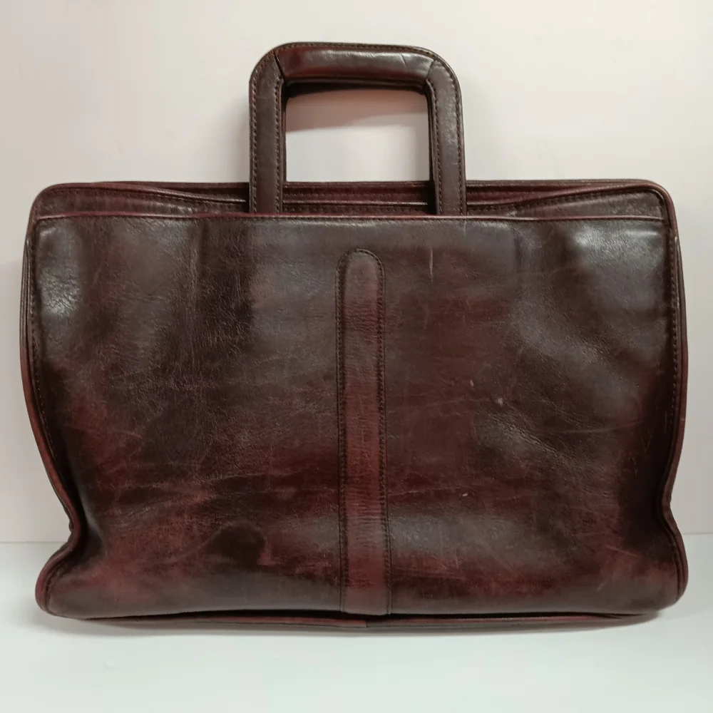 USA Genuine Leather Distressed Portfolio Briefcase Attache' Vintage